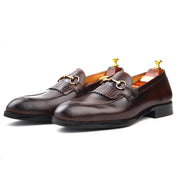 Men’s Brown genuine leather formal loafer shoes, Business & Casual Wear - Feetique Footwea